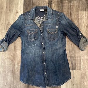 Denim Harley Davidson Button Down